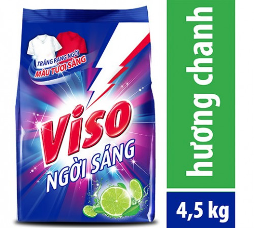 Bột giặt VISO trắng sáng hương chanh 4,5kg